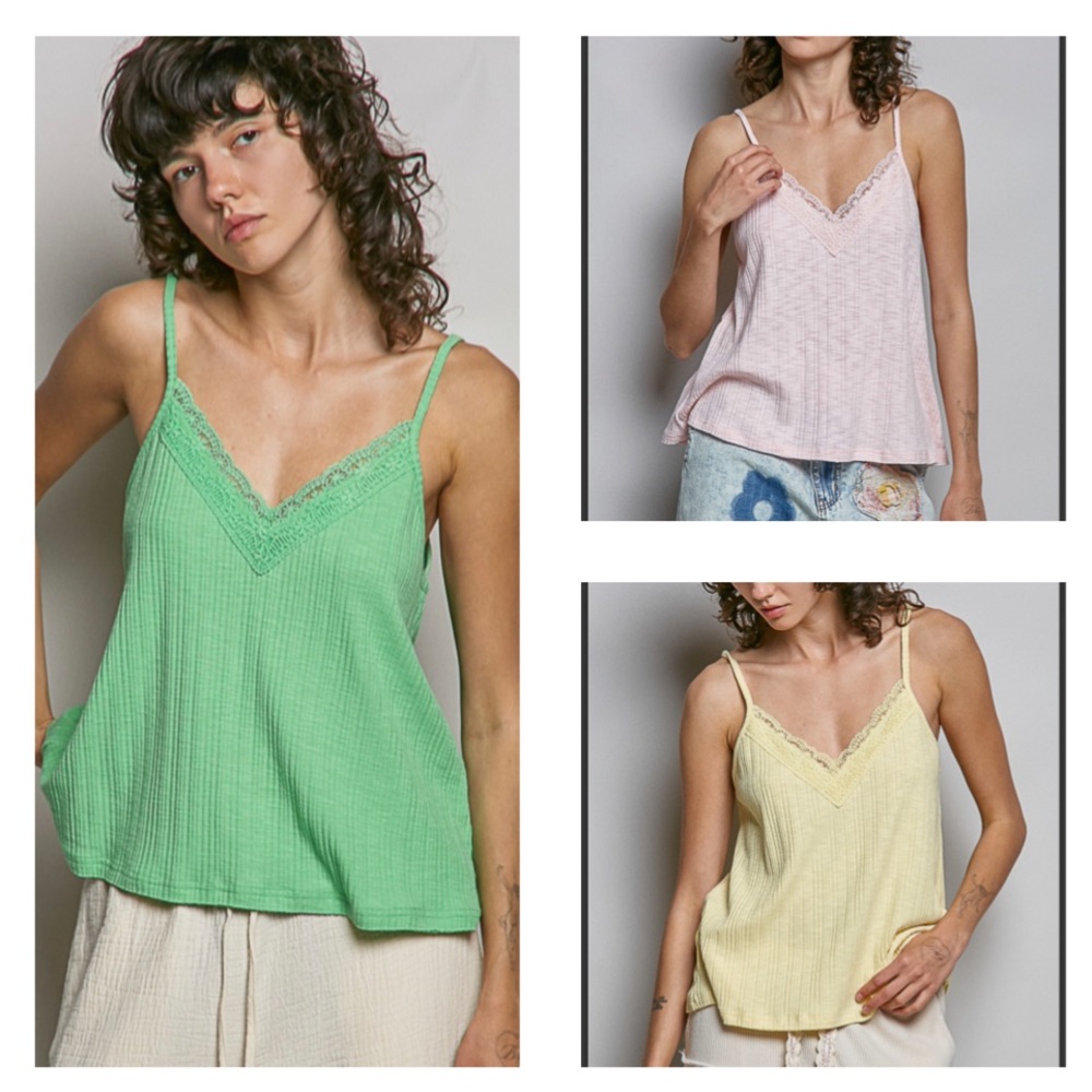 2/$35 🌺Clearance! POL Women's Lace Trim Tank/Cami Top - Picture 4 of 6